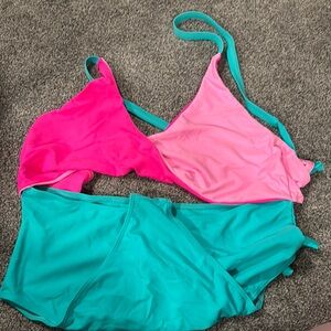 Pink and Teal One-Piece